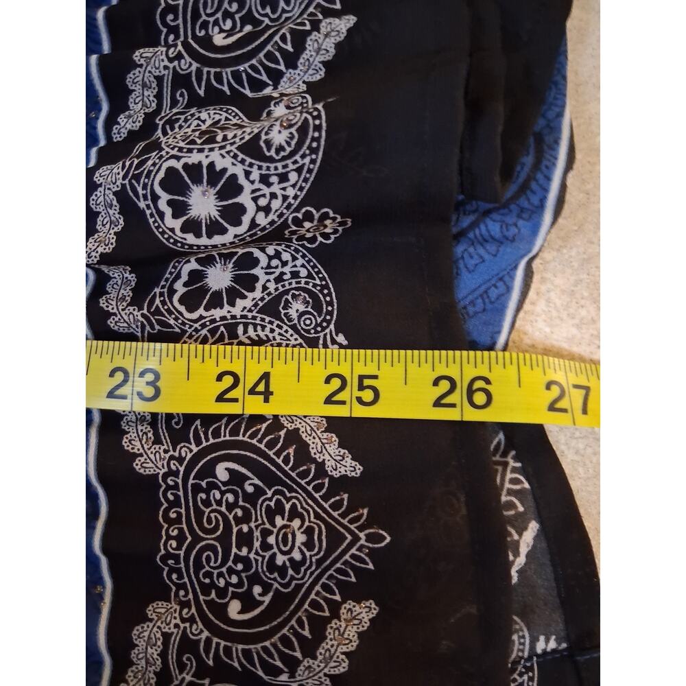 Dressbarn Shirt 2X Blue Ruffled Paisley Floral Tunic Blouse Lightweight Top - Picture 10 of 12